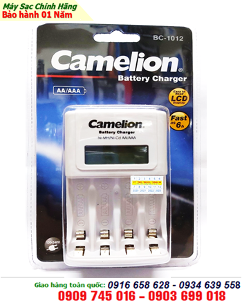 Máy sạc nhanh có màn hình LCD Camelion BC-1012- sạc pin 4 pin AA/AAA chính hãng